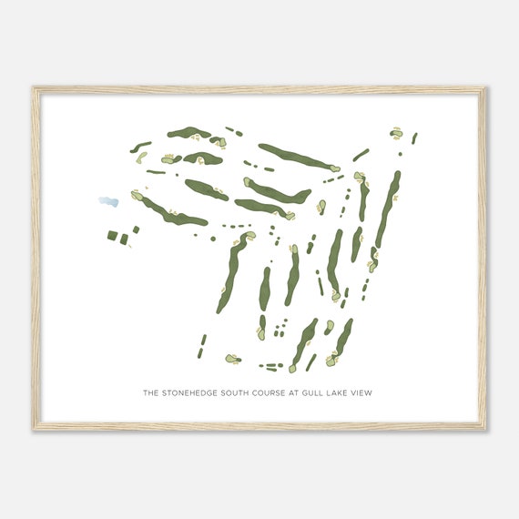 The Stonehedge South Course At Gull Lake View Michigan Modern Watercolor Map Golfer Gift Golf Wall Art Golf Poster Print