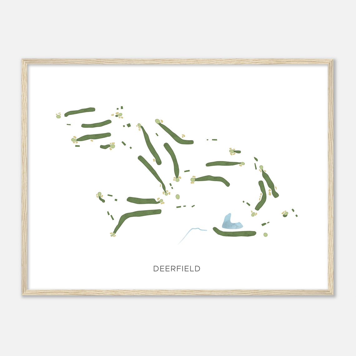 Deerfield Delaware Modern Minimalist Watercolor Golf Map Poster - Image 2