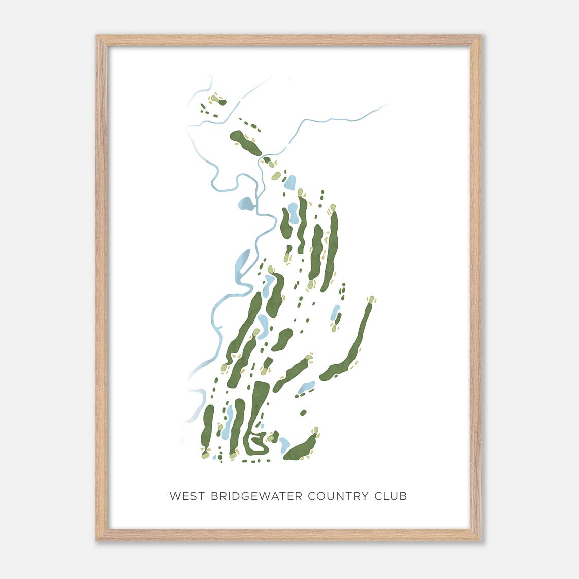 West Bridgewater Country Club Golf Course Minimalist Map Poster - Image 6