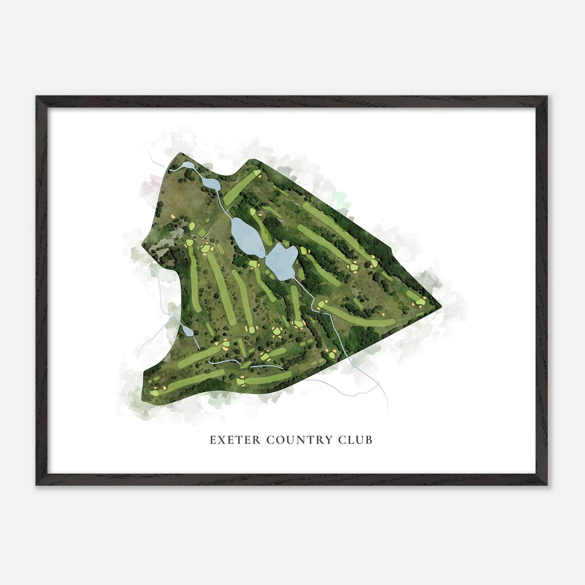 Exeter Country Club Rhode Island Classic Watercolor Map Poster - Image 5
