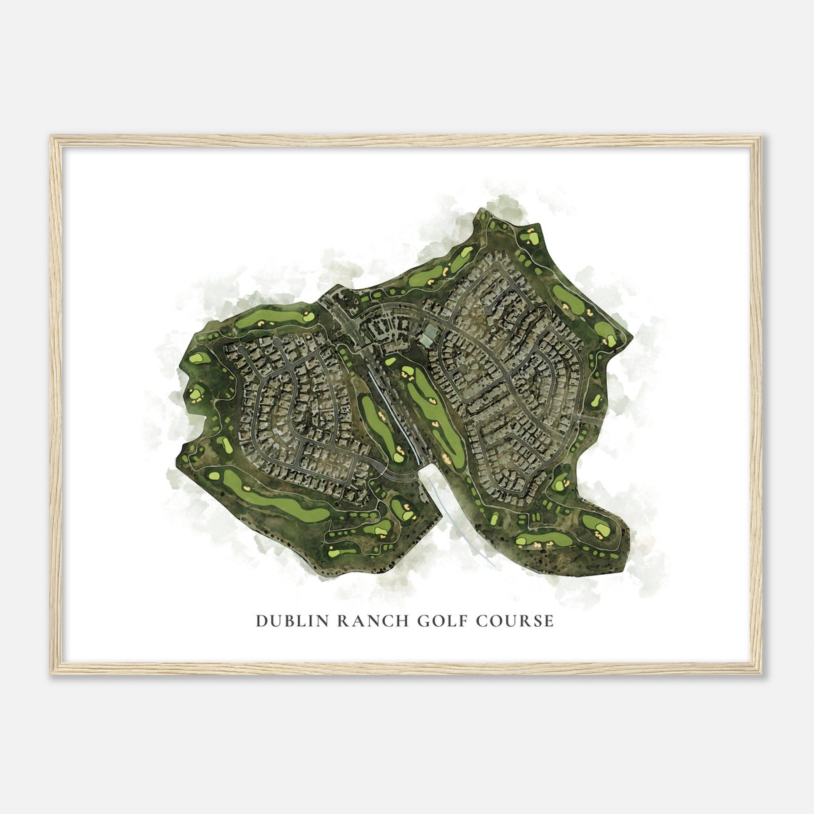 Dublin Ranch Golf Course California Classic Aerial Map Poster - Image 2