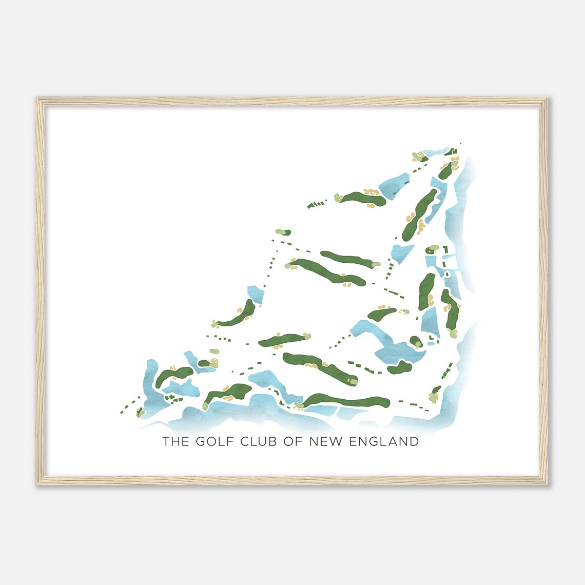 The Golf Club of New England Modern Minimalist Watercolor Map Poster - Image 2