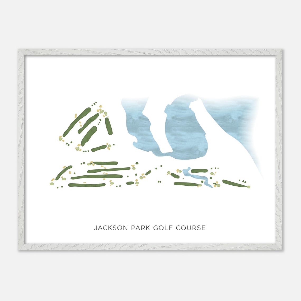 Jackson Park Golf Course Minimalist Watercolor Map Art Poster - Image 4