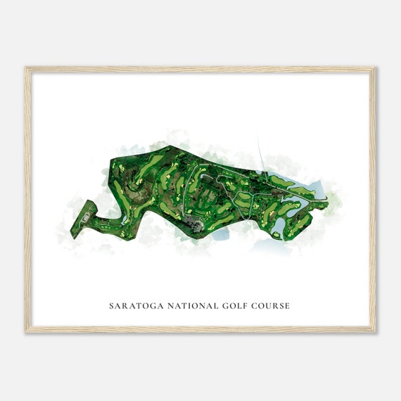 Saratoga National Golf Course New York Classic Watercolor Map Golfer Gift Golf Wall Art Golf Poster Print Course Layout
