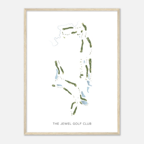 The Jewel Golf Club Minnesota Modern Watercolor Map Golfer Gift Golf Wall Art Golf Poster Print Course Layout