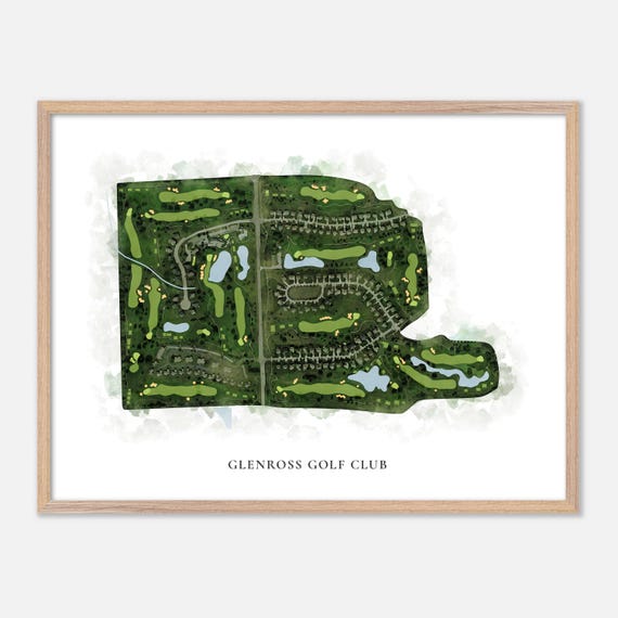 Glenross Golf Club In Delaware Ohio Classic Watercolor Map Golfer Gift Golf Wall Art Golf Poster Print Course Layout