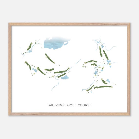 Lakeridge Golf Course In Reno Nevada Modern Watercolor Map Golfer Gift Golf Wall Art Golf Poster Print Course Layout
