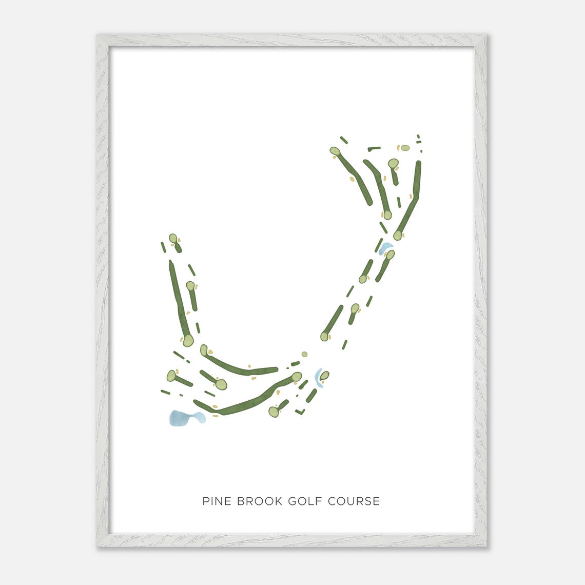 Pine Brook Golf Course Modern Minimalist Watercolor Map Poster - Image 2
