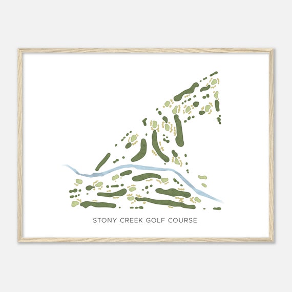 Stony Creek Golf Course Illinois Modern Watercolor Map Golfer Gift Golf Wall Art Golf Poster Print Course Layout