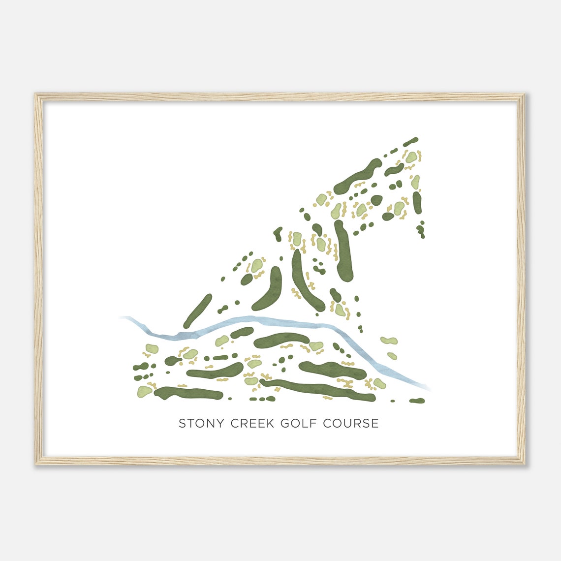 Stony Creek Golf Course Illinois Modern Watercolor Map Golfer Gift Golf Wall Art Golf Poster Print Course Layout
