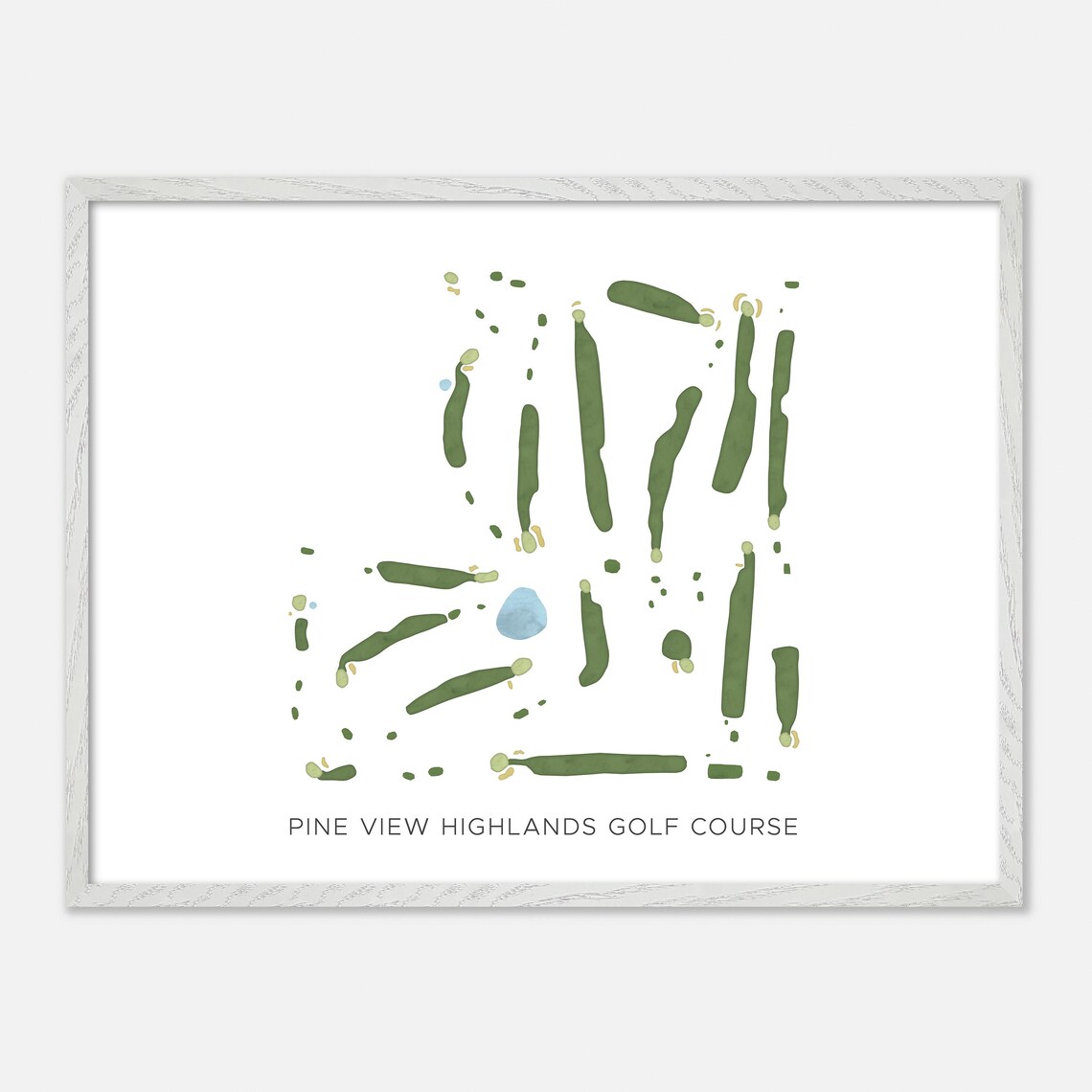 Pine View Highlands Golf Course Michigan Minimalist Map Wall Art - Image 4