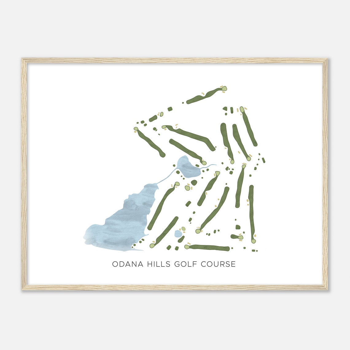 Odana Hills Golf Course Watercolor Fairway Map Art Poster Decor - Image 2