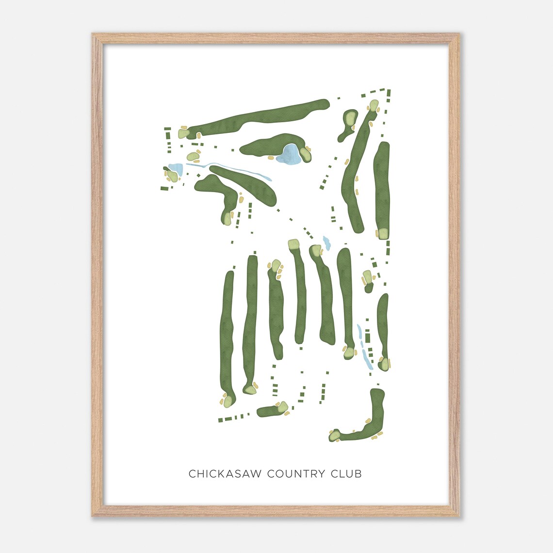 Chickasaw Country Club Tennessee Modern Minimalist Golf Map Poster - Image 6