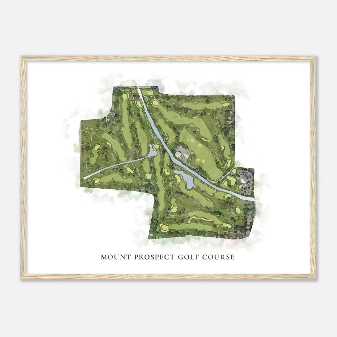 Mount Prospect Golf Course Illinois Classic Watercolor Map Golfer Gift Golf Wall Art Golf Poster Print Course Layout