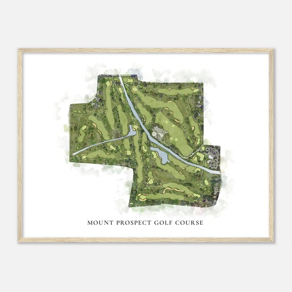 Mount Prospect Golf Course Illinois Classic Watercolor Map Golfer Gift Golf Wall Art Golf Poster Print Course Layout