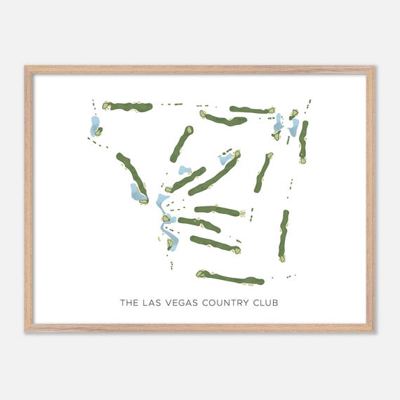The Las Vegas Country Club In Las Vegas Nevada Modern Watercolor Map Golfer Gift Golf Wall Art Golf Poster Print Course Layout