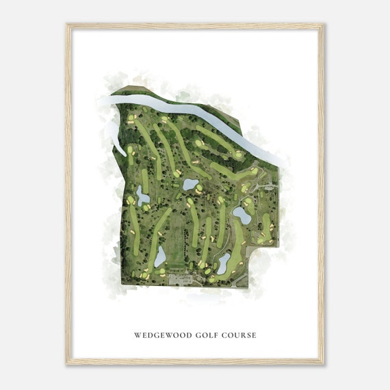 Wedgewood Golf Course Illinois Classic Watercolor Map Golfer Gift Golf Wall Art Golf Poster Print Course Layout