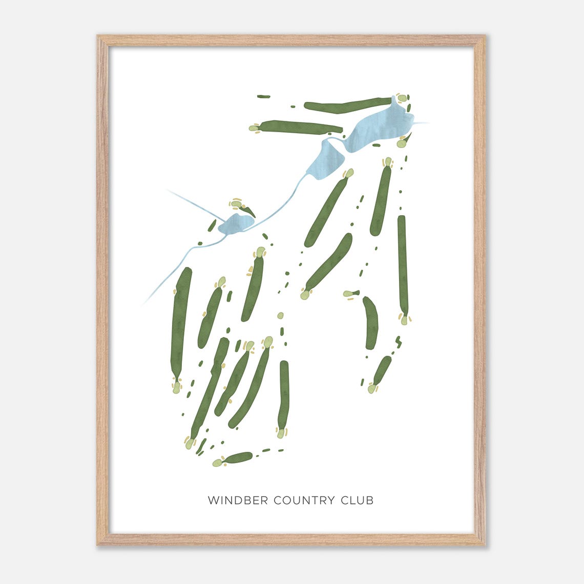 Windber Country Club Salix PA Modern Watercolor Golf Map Poster - Image 2