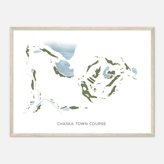 Chaska Town Course Minnesota Modern Watercolor Map Golfer Gift Golf Wall Art Golf Poster Print Course Layout