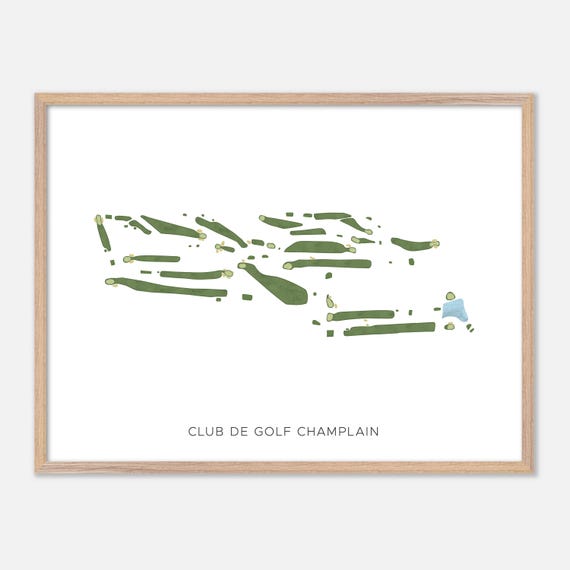 Club De Golf Champlain In Gatineau Canada Modern Watercolor Map Golfer Gift Golf Wall Art Golf Poster Print Course Layout