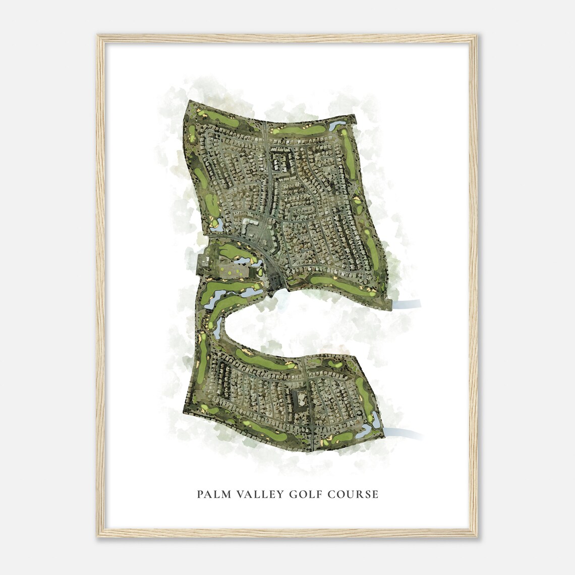 Palm Valley Golf Course Nevada Classic Watercolor Map Golfer Gift Golf Wall Art Golf Poster Print Course Layout