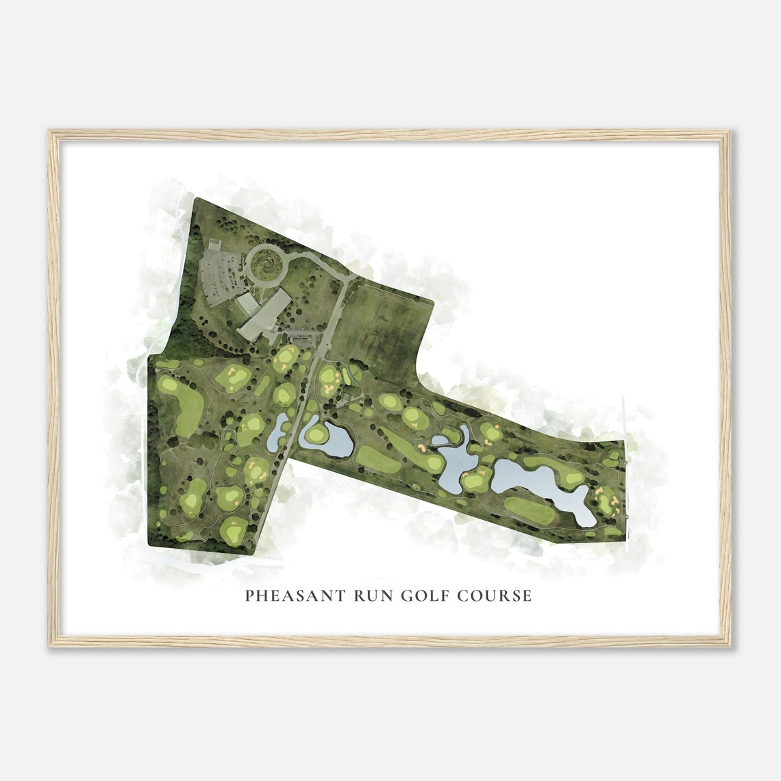 Pheasant Run Golf Course Missouri Classic Watercolor Map Golfer Gift Golf Wall Art Golf Poster Print Course Layout - Image 2