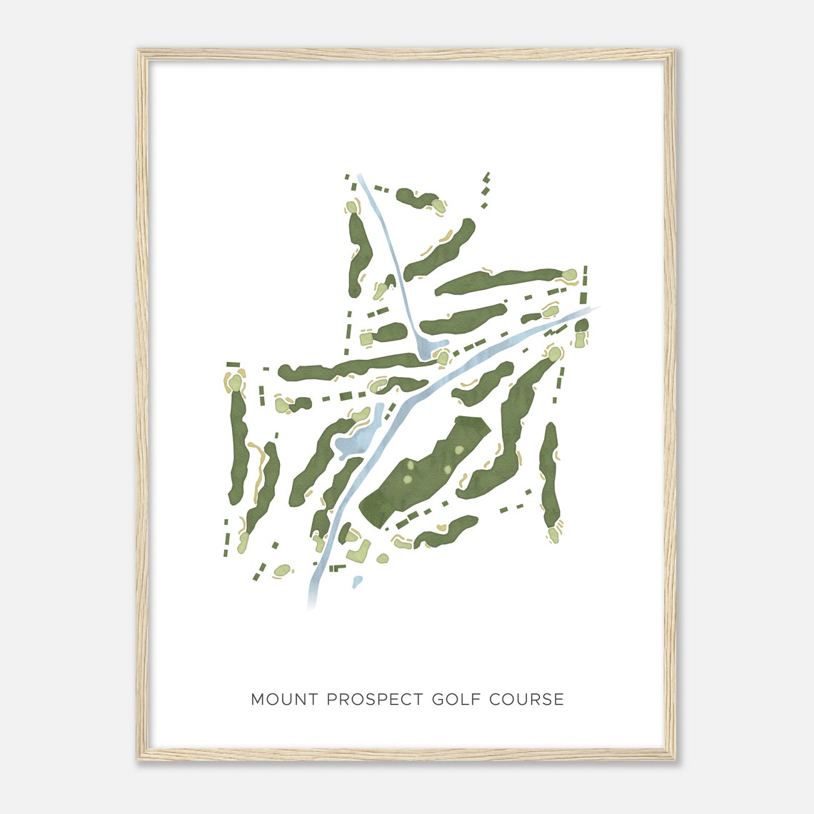 Mount Prospect Golf Course Modern Watercolor Course Map Poster - Image 2