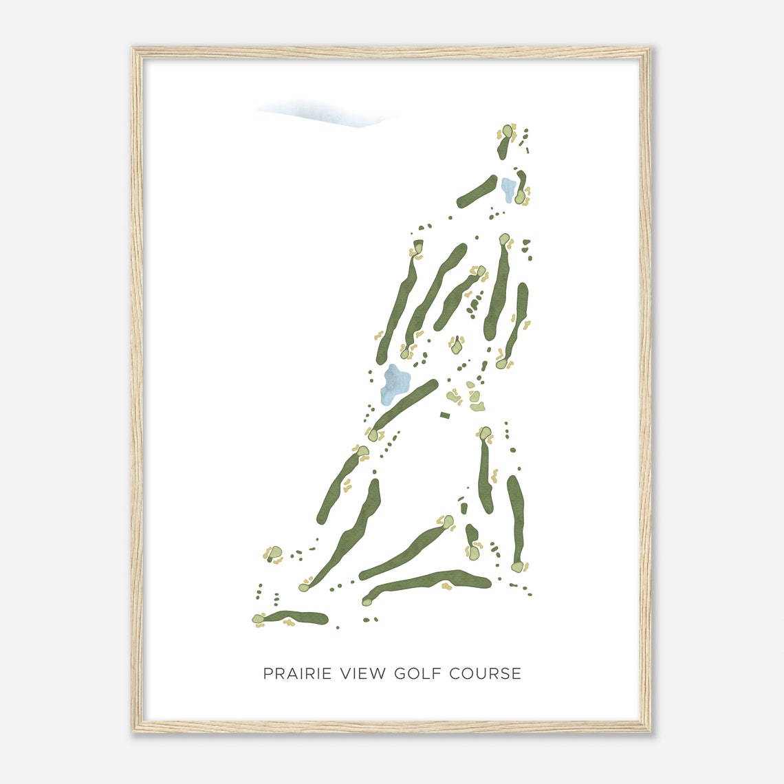 Prairie View Golf Course Modern Minimalist Layout Map Poster - Image 2