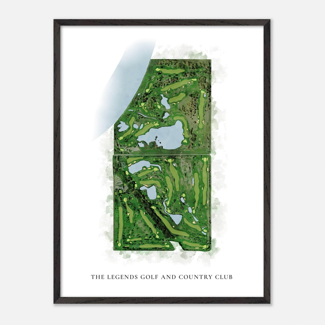 The Legends Golf and Country Club Sherwood Park Canada Classic Watercolor Map Poster - Image 2
