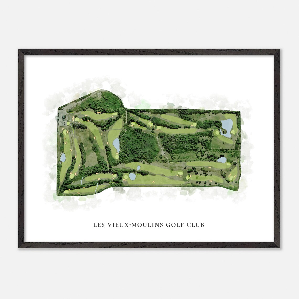 Les Vieux Moulins Golf Club Gatineau Classic Watercolor Map Poster - Image 4