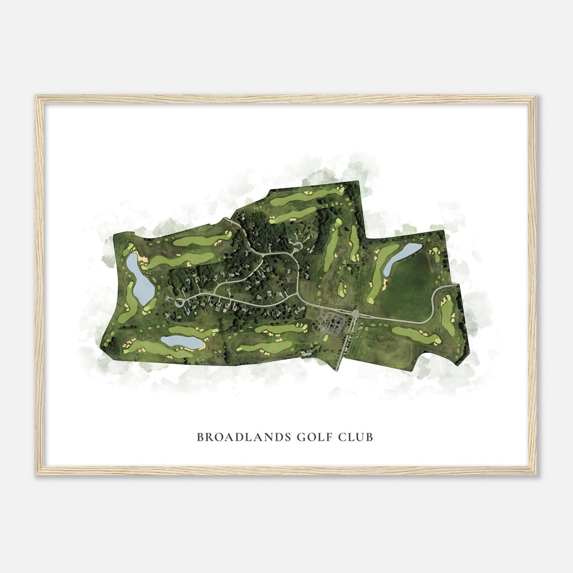 Broadlands Golf Club Wisconsin Watercolor Map Poster - Image 2