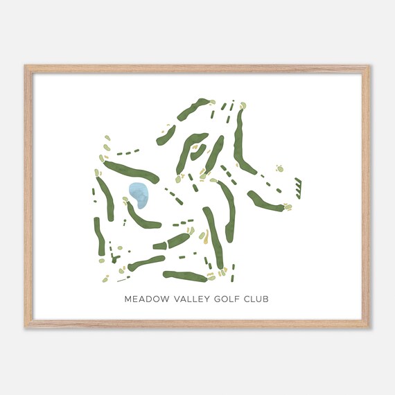 Meadow Valley Golf Club Course Map Minimalist Green Fairways Art Poster