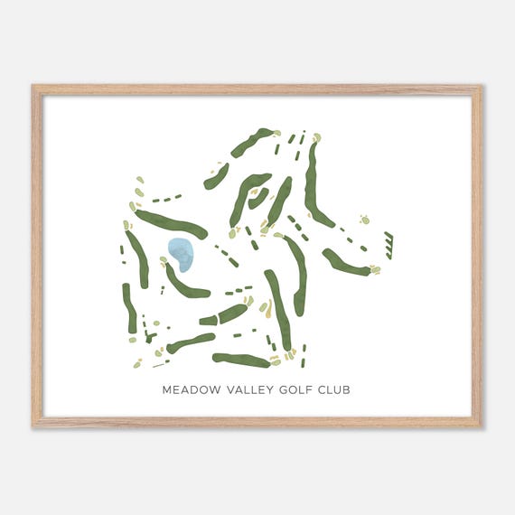 Meadow Valley Golf Club In Middlebury Indiana Modern Watercolor Map Golfer Gift Golf Wall Art Golf Poster Print Course Layout