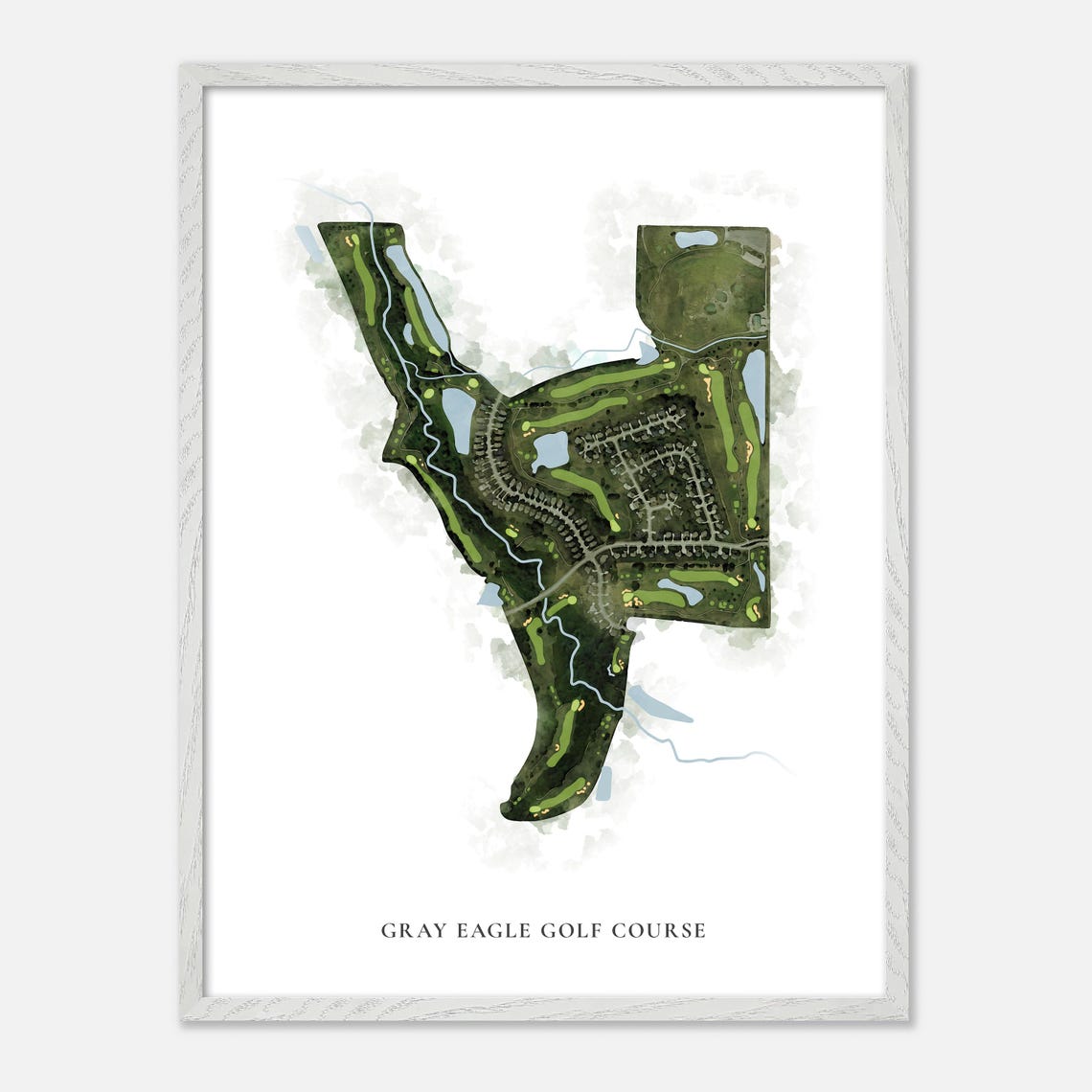 Gray Eagle Golf Course Indiana Classic Watercolor Map Poster - Image 2