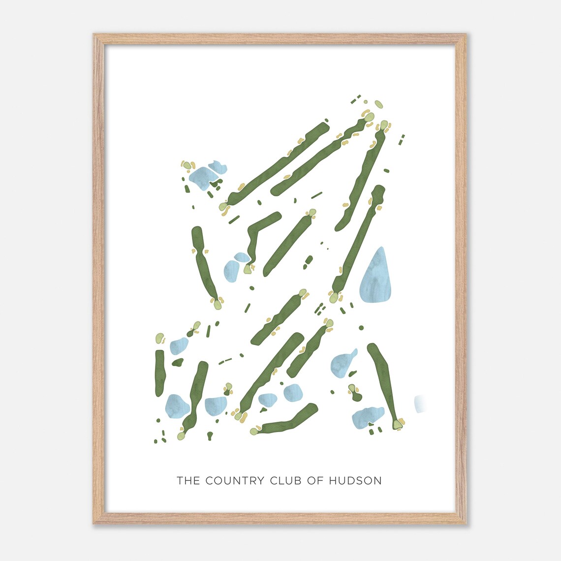 The Country Club of Hudson Golf Course Watercolor Map Art Poster - Image 6