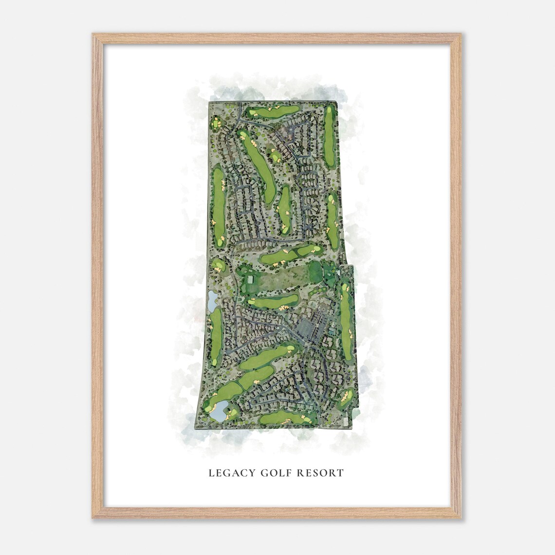 Legacy Golf Resort Phoenix Arizona Classic Watercolor Map Poster - Image 2