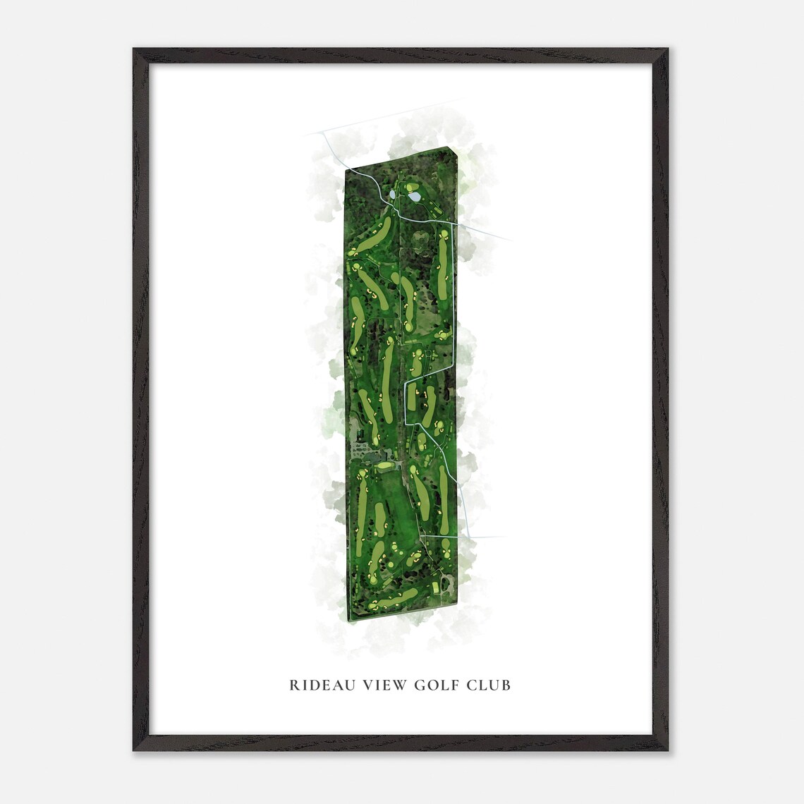 Rideau View Golf Club Manotick Canada Classic Watercolor Golf Map Poster - Image 2
