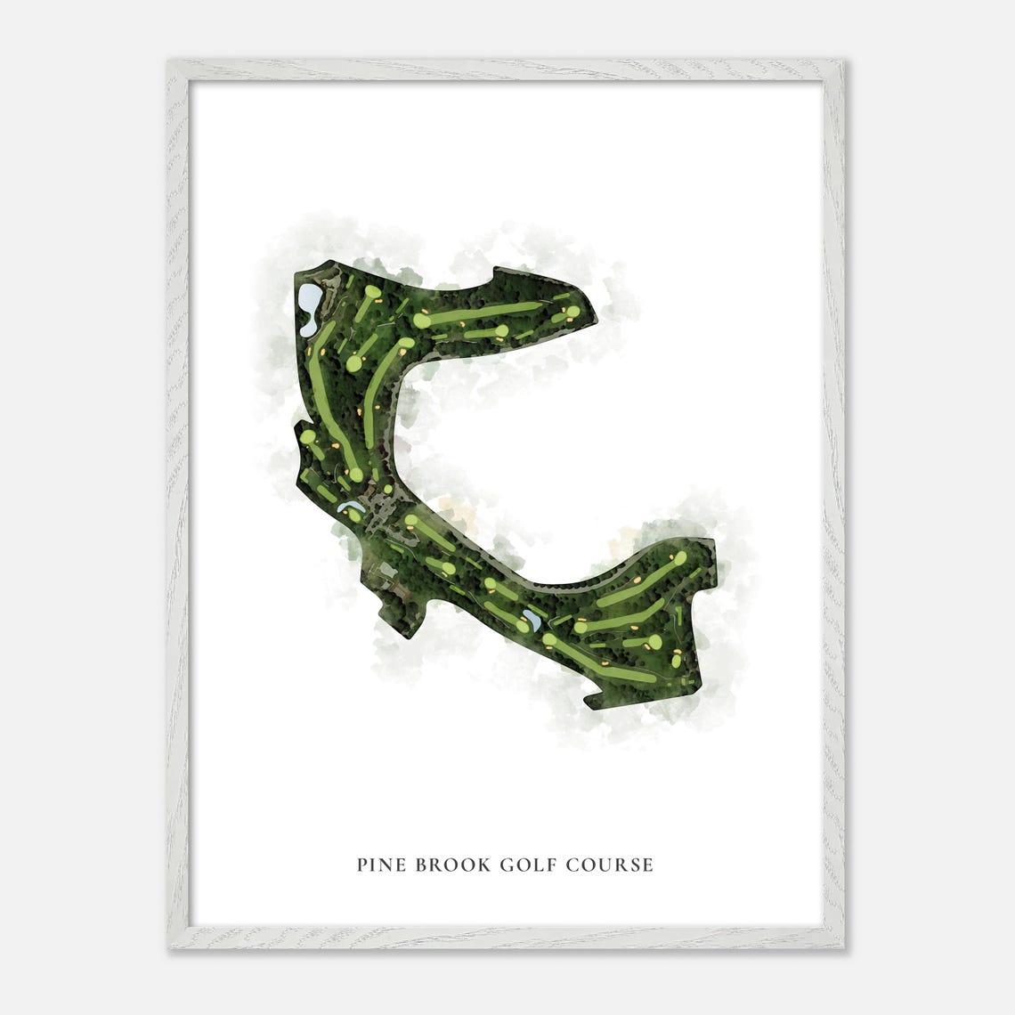 Pine Brook Golf Course Watercolor Aerial Map Art Poster Gift - Image 2