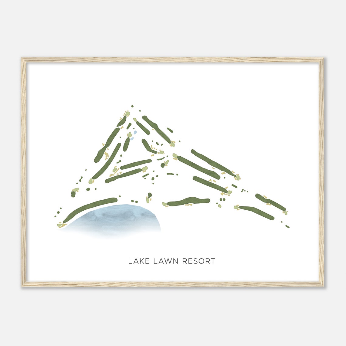 Lake Lawn Resort Watercolor Golf Course Map Poster for Golf Lovers - Image 2