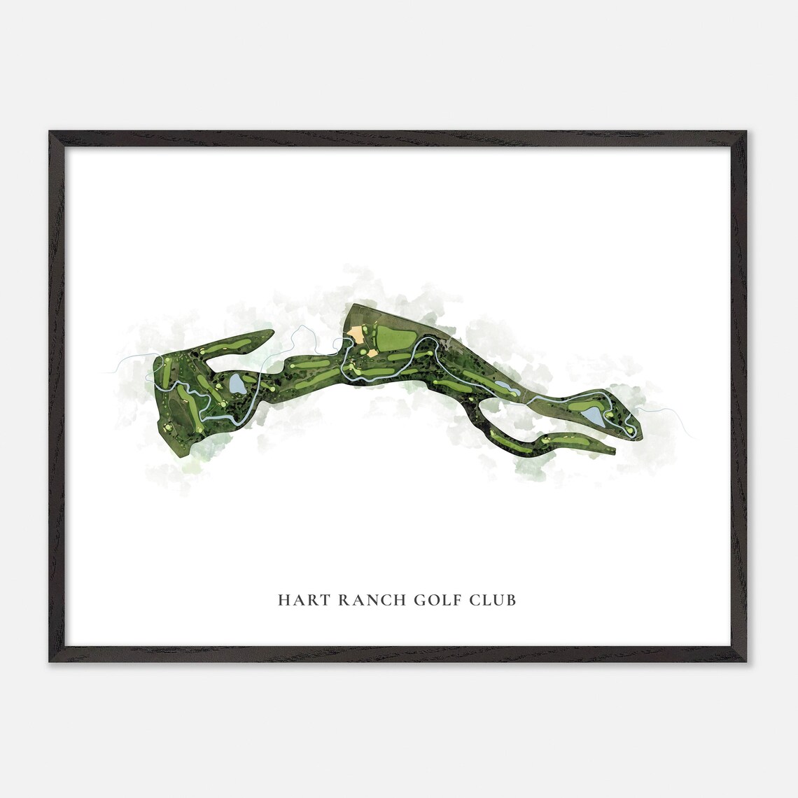 Hart Ranch Golf Club Classic Watercolor Course Map Art Poster - Image 5