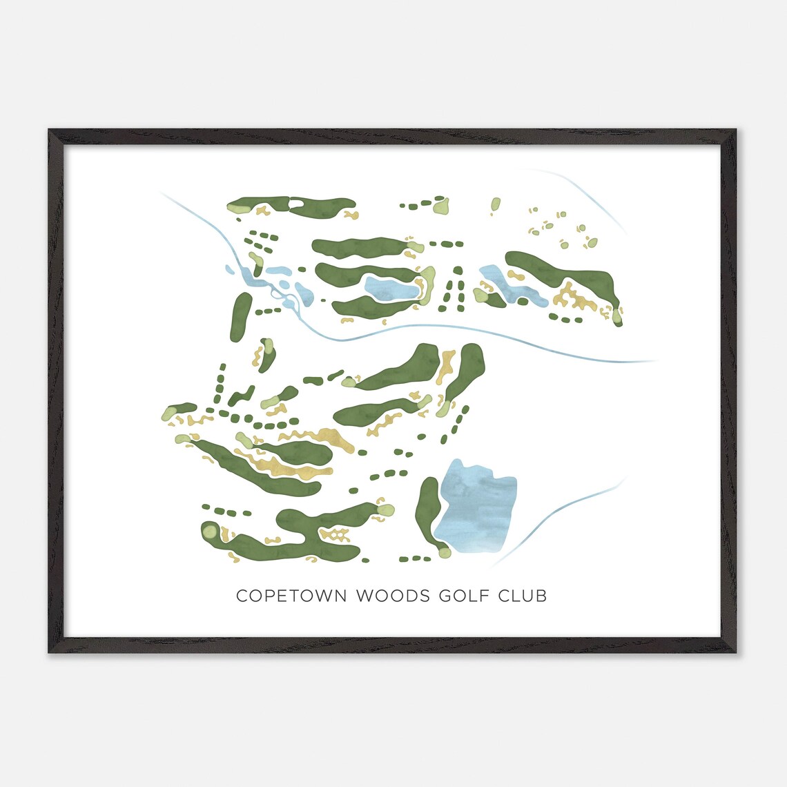 Copetown Woods Golf Club Canada Modern Watercolor Golf Map Poster - Image 4