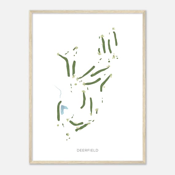Deerfield Delaware Modern Minimalist Watercolor Golf Map Poster