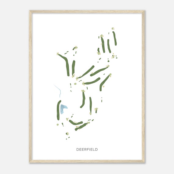 Deerfield Delaware Modern Watercolor Map Golfer Gift Golf Wall Art Golf Poster Print Course Layout