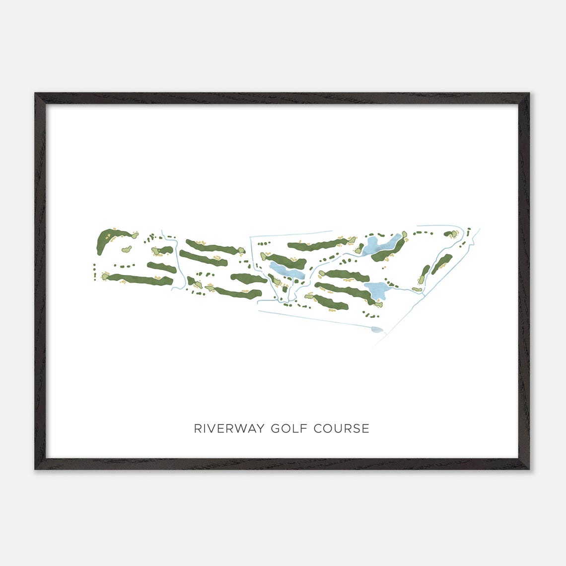 Riverway Golf Course Modern Minimalist Watercolor Golf Map Poster - Image 4
