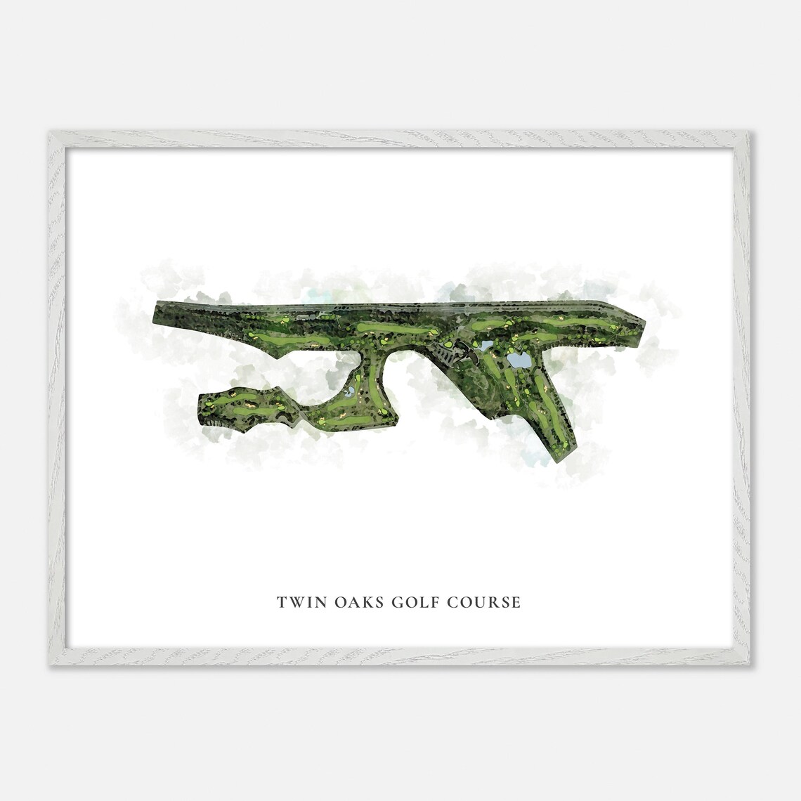 Twin Oaks Golf Course California Classic Watercolor Map Poster - Image 4