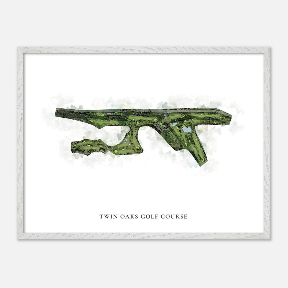 Twin Oaks Golf Course In San Marcos California Classic Watercolor Map Golfer Gift Golf Wall Art Golf Poster Print Course Layout - Image 4