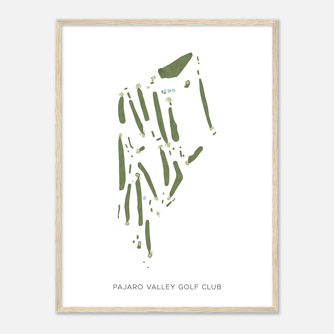 Pajaro Valley Golf Club California Modern Watercolor Map Poster