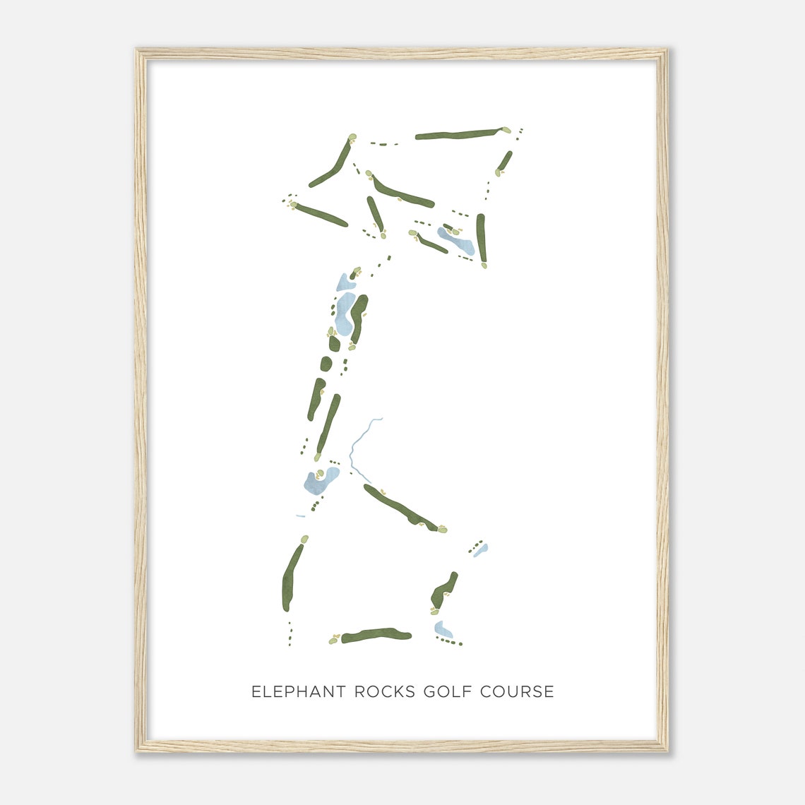 Elephant Rocks Golf Course Modern Fairway Watercolor Map Art Poster - Image 2