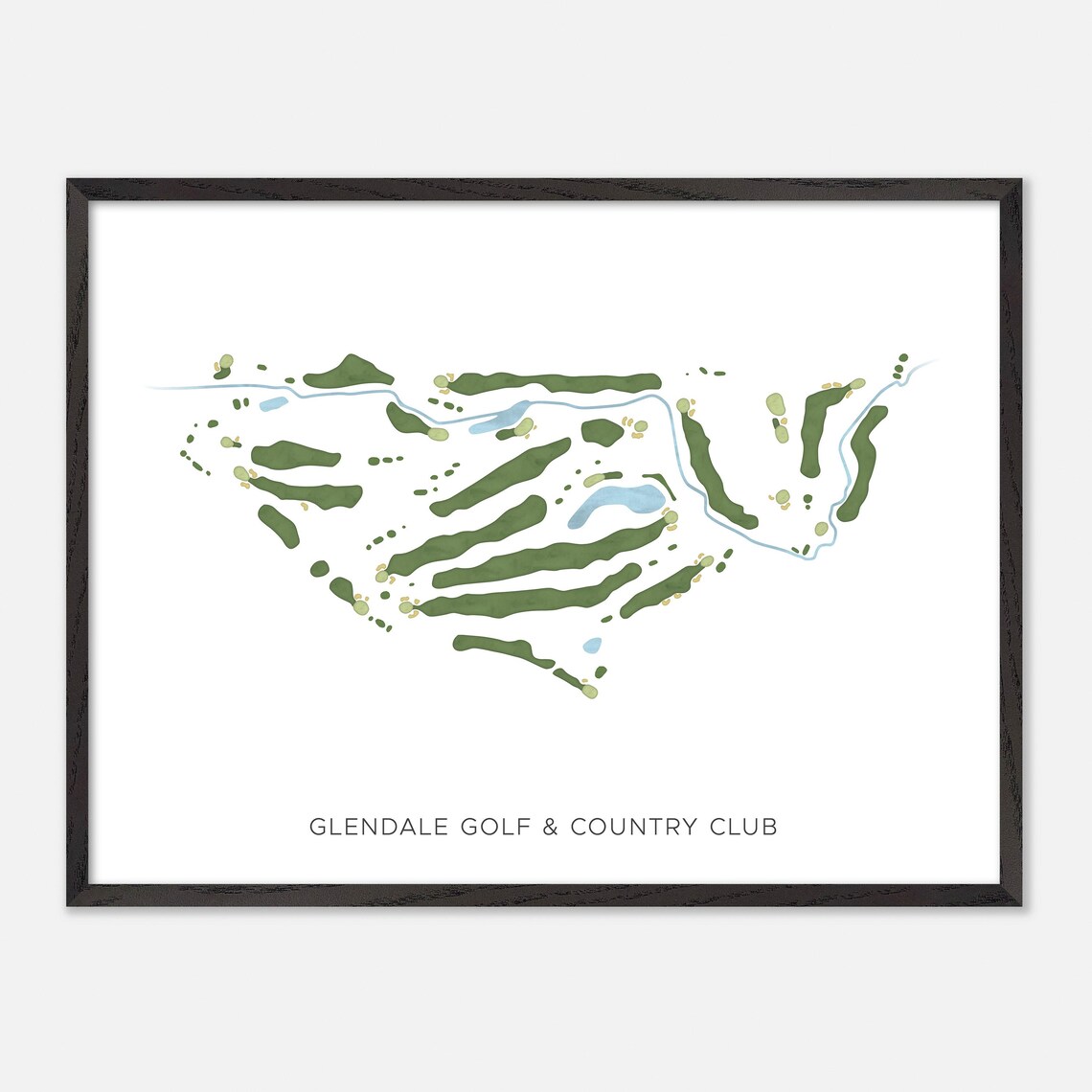 Glendale Golf & Country Club Canada Modern Watercolor Course Map Poster - Image 4