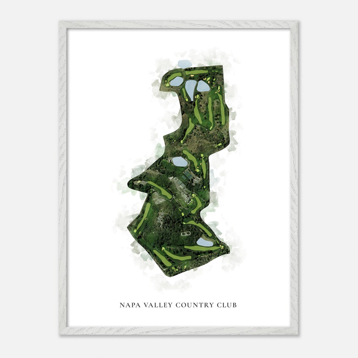 Napa Valley Country Club Classic Watercolor Fairways Map Poster - Image 2